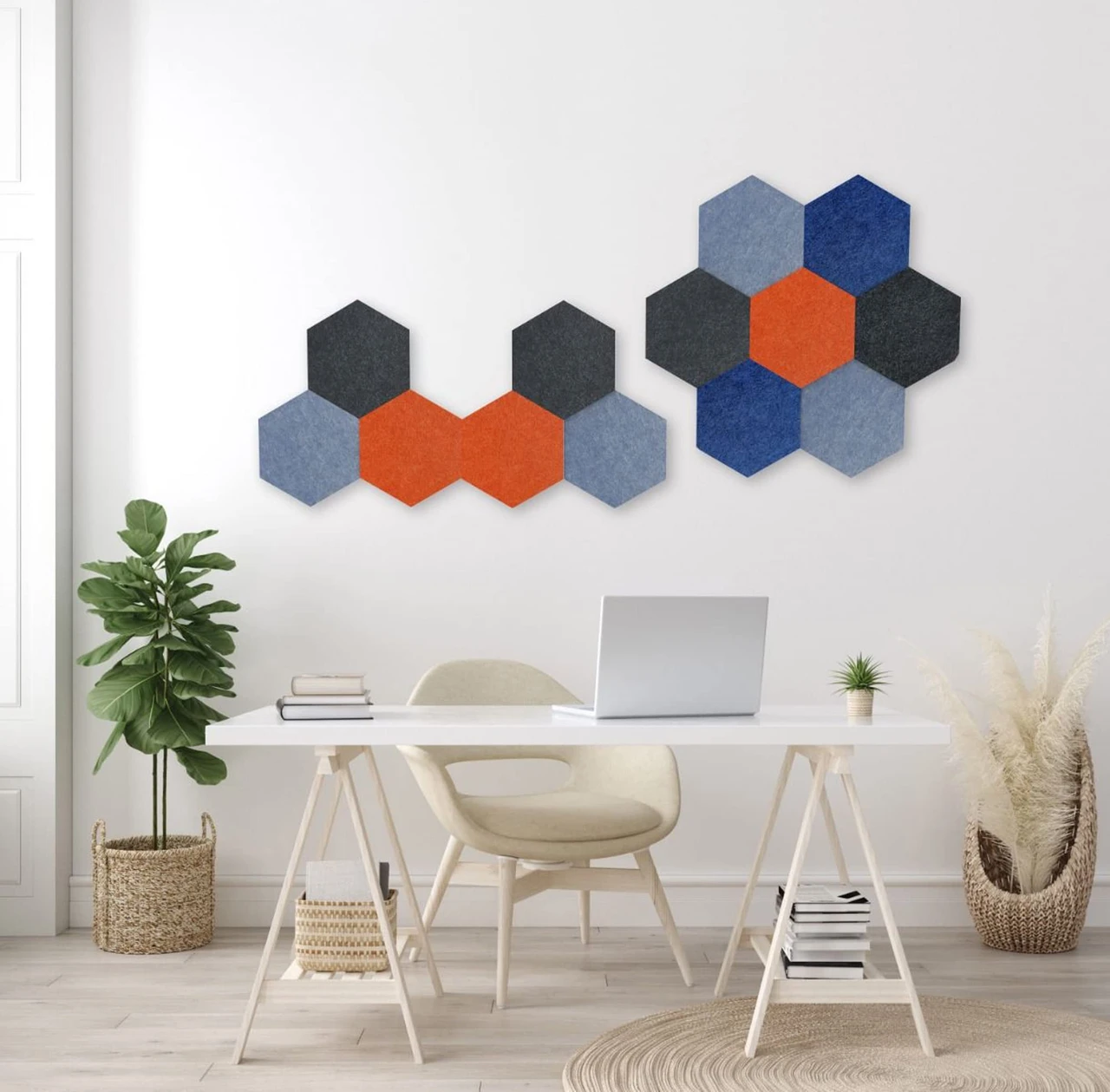 Luxor Workspaces Modern Acoustic Panels, Orange, 6-Pk (RCLMHEX006) — product image 4
