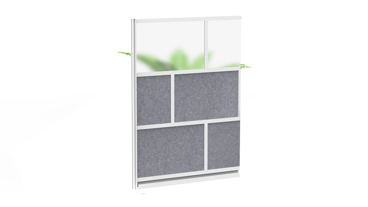 Luxor Workspaces Modular Room Divider Wall, 53"X70" Add-On Wall (MW-5370-XFCG)