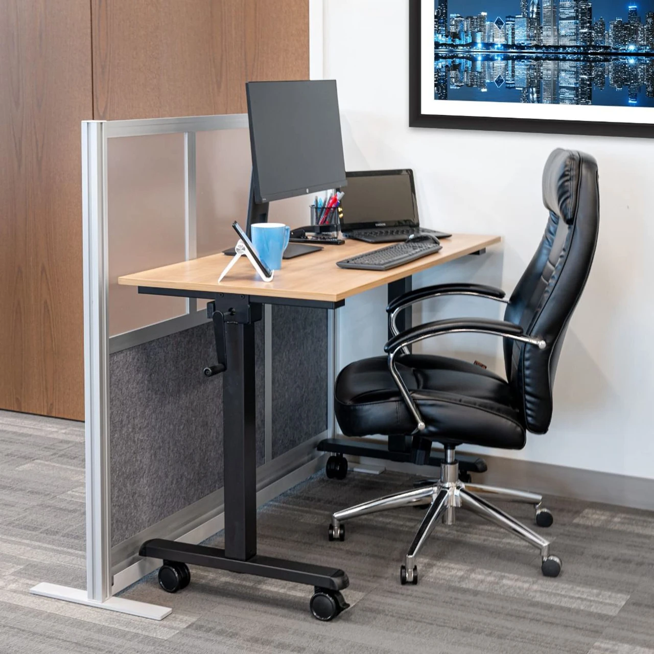 Luxor Workspaces Modular Room Divider Wall System - 53" X 48" (MW-5348-FCG) — product image 3