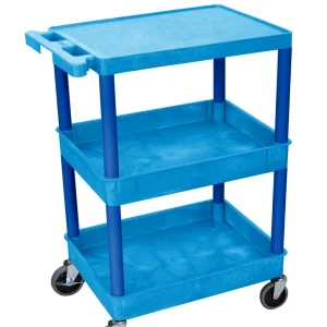 Luxor Workspaces Offex Of Flat Top And Tub Middle/Bottom Shelf Cart (BUSTC211BU)