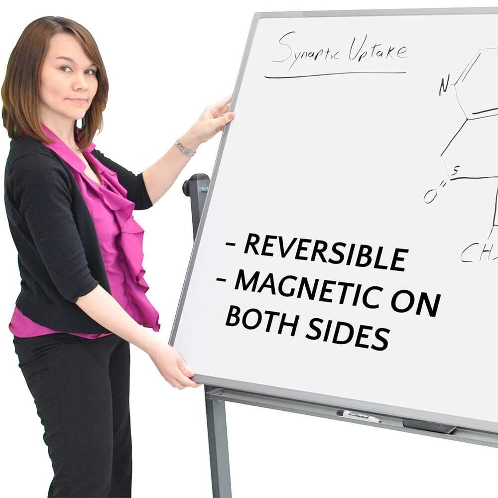 Luxor Workspaces Reversible Magnetic Whiteboard, White, 30"W X 40"H (MB3040WW) — product image 4
