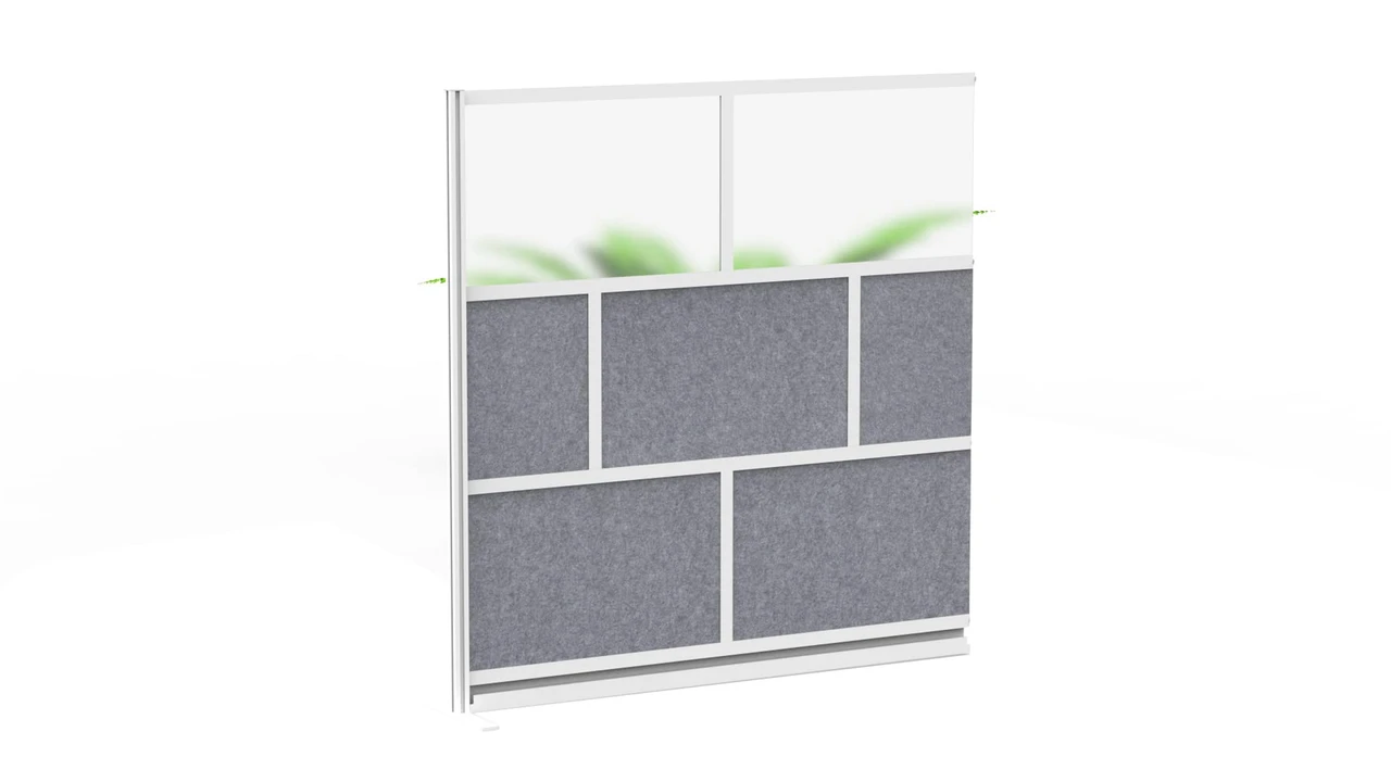 Luxor Workspaces Room Divider Wall System - 70" X 70" Add-On Wall (MW-7070-XFCG)