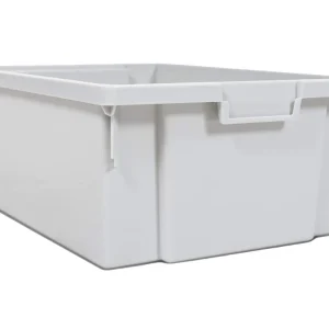 Luxor Workspaces Stackable Storage Bins (4 Large), Gray (MBS-BIN-4L)