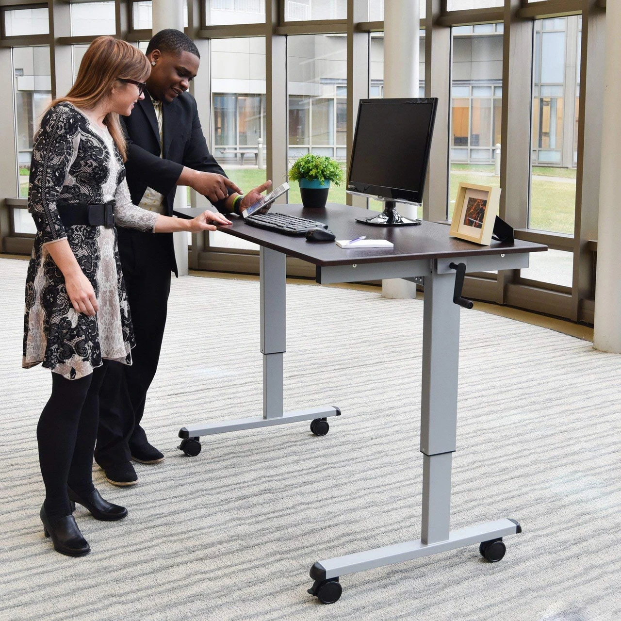 Luxor Workspaces Stand Up Desk, Crank Adjustable, 60" (STANDUP-CF60-DW) — product image 4