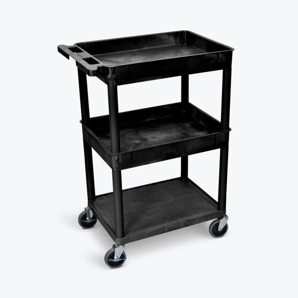 Luxor Workspaces Top/Middle Tub And Flat Bottom Shelf Cart (STC112-B)