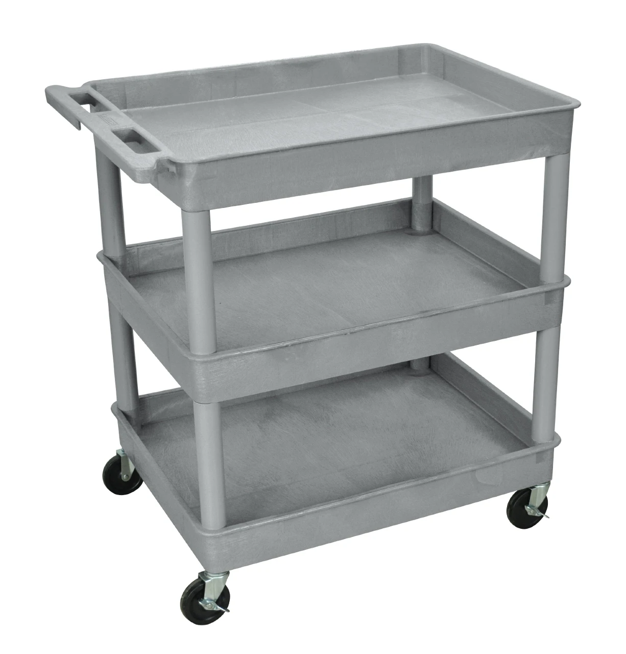 Luxor Workspaces Tub Cart - 3 Shelf,Gray (TC111-G)