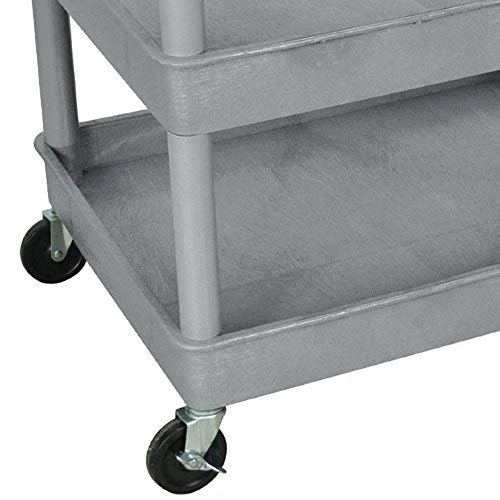 Luxor Workspaces Tub Cart - 3 Shelf,Gray (TC111-G) — product image 2