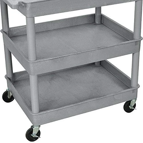 Luxor Workspaces Tub Cart - 3 Shelf,Gray (TC111-G) — product image 4