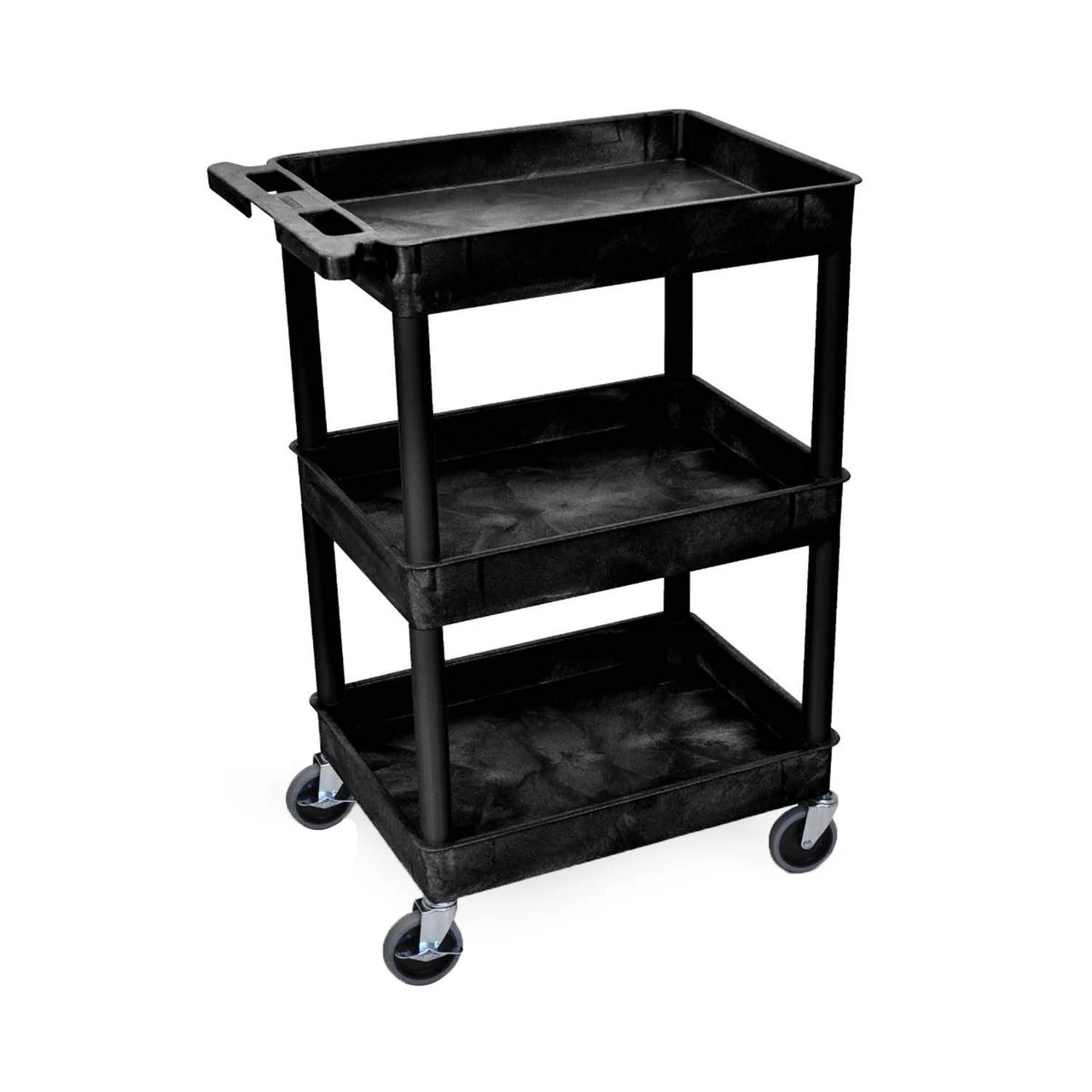 Luxor Workspaces Tub Cart, Three Shelves (STC111-B)