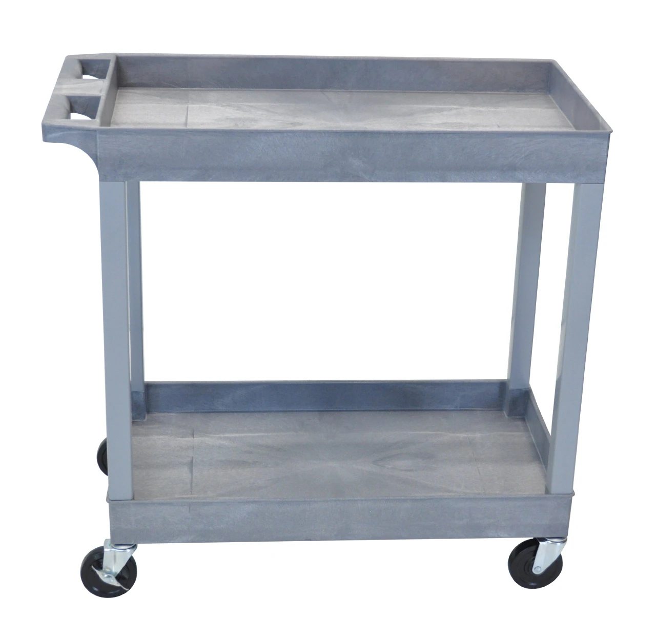 Luxor Workspaces Tub Storage Cart 2 Shelves - Gray , 32" X 18" (EC11-G) — product image 4