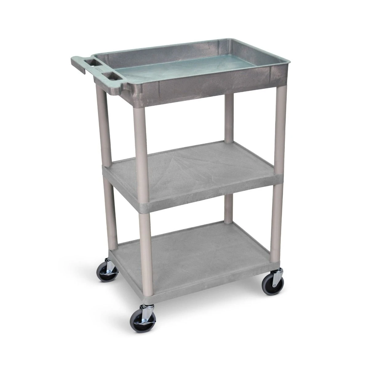 Luxor Workspaces Tub Top And Flat Middle/Bottom Shelf Cart (STC122-G)