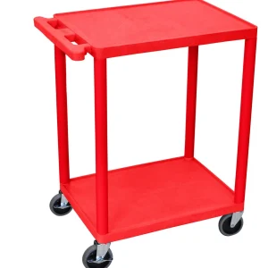 Luxor Workspaces Utility Cart, 33.5", Red (HE32-RD)