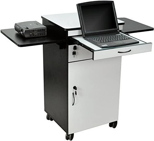 Luxor Workspaces Wood Multimedia Workstation Cart, 38" High (WPSDD3) — product image 2