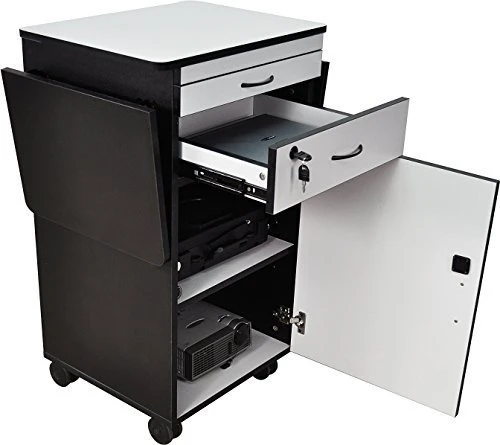 Luxor Workspaces Wood Multimedia Workstation Cart, 38" High (WPSDD3) — product image 4
