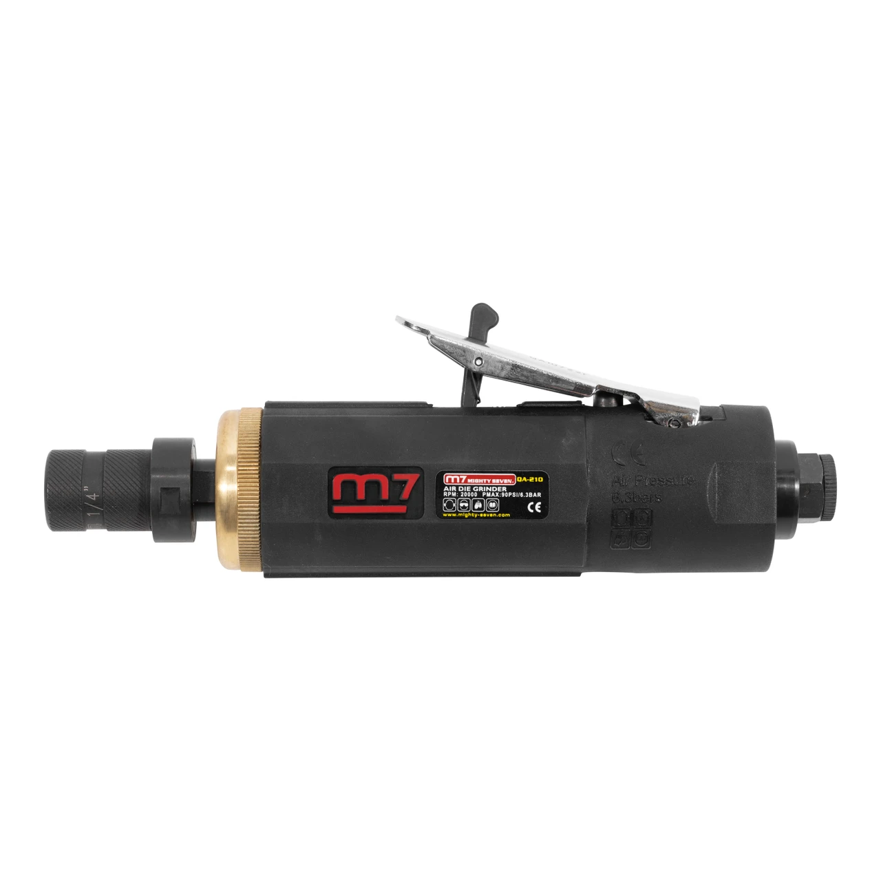 M7 straight black die grinder with metal front ring and top lever