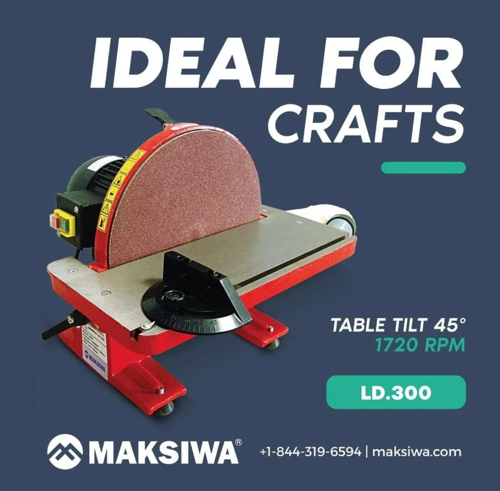 Maksiwa International Disc Sander 1 Phase 1Hp 12"Es 1720 Rpm (LD.300) — product image 4