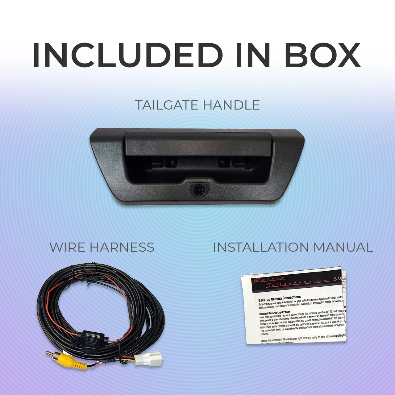 Master Tailgaters Ford F150 (2015-2017) Black Replacement Tailgate Handle with Backup Camera (No Key Hole) (MT-F15015B-KHP) — product image 6