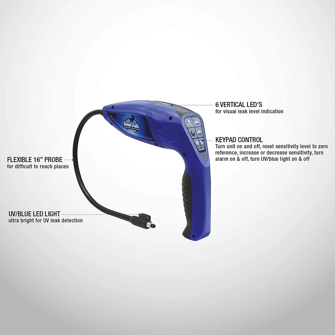 Mastercool 56200 "Raptor" Refrigerant Leak Detector with UV Blue Light — product image 3