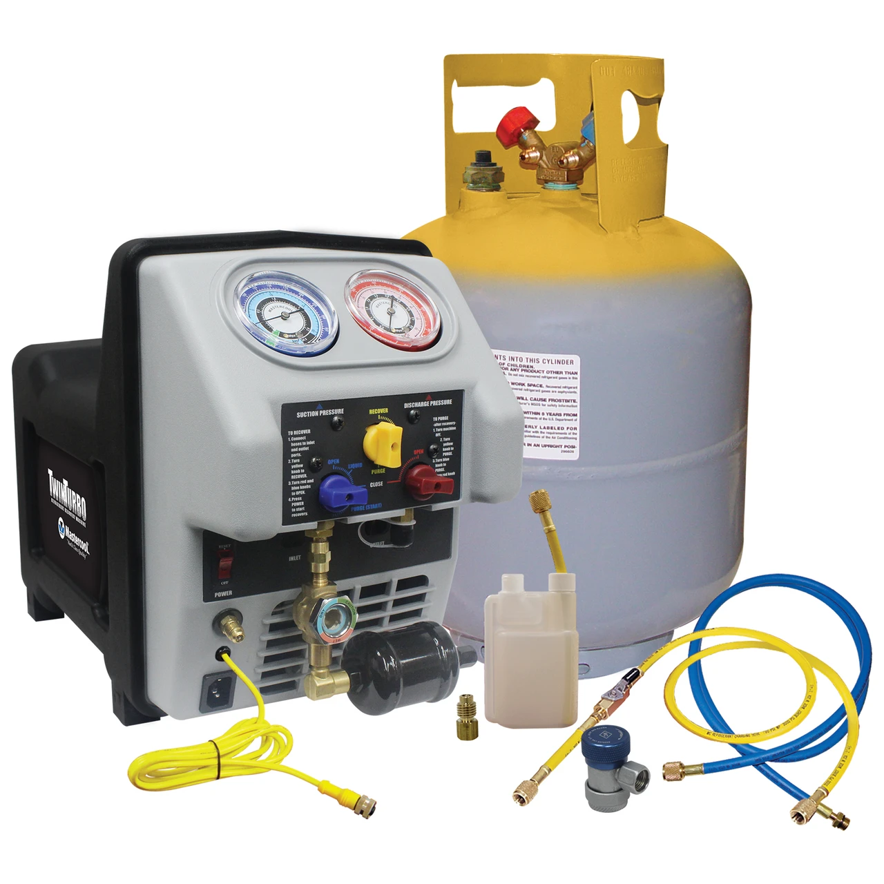 Mastercool 69365 Twin Turbo Recovery Machine with Tank
