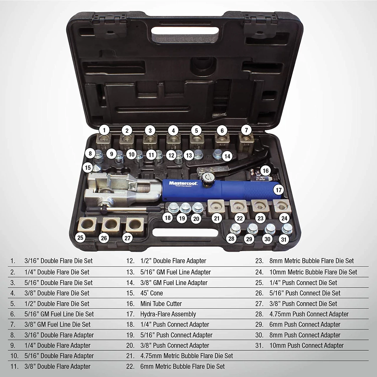 Mastercool 72485-PRC Master Hydraulic Flaring Tool Set with Jiffy Tite Fitting — product image 5