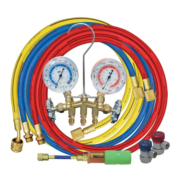 Mastercool 84661 R134a Brass Manifold Gauge Set with 60" Hoses