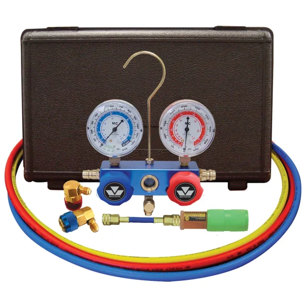 Mastercool 89660-UV 134A Aluminum Manifold Gauge Set with 60" Hoses and Standard Couplers
