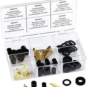 Mastercool Repair Kit For A/C Charging Adapters 60-Piece Plastic Case (91334)