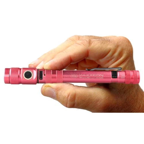 Maxxeon WorkStar 368 Rechargeable LED Zoom Penlight/Inspection Light USB-C - PINK (MXN00368)