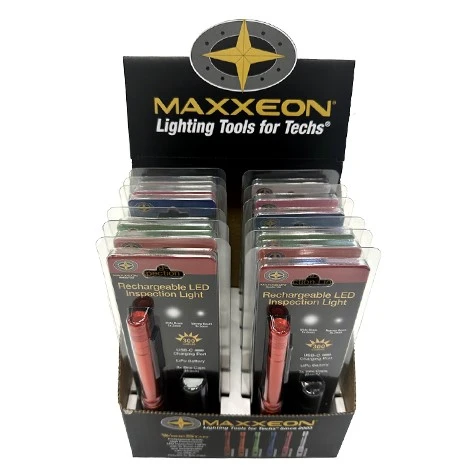 Maxxeon WorkStar Mixed Display 12-Pack - Rechargeable Penlights USB-C (MXN03010)
