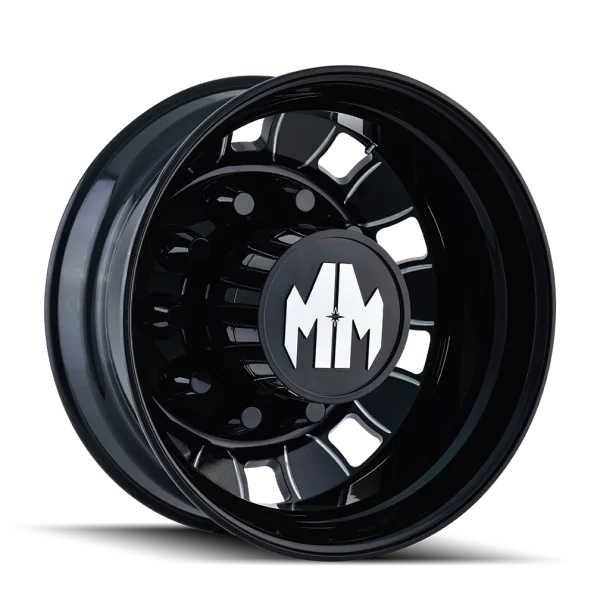 Mayhem BigRig 8180 Rear Gloss Black Milled Wheels