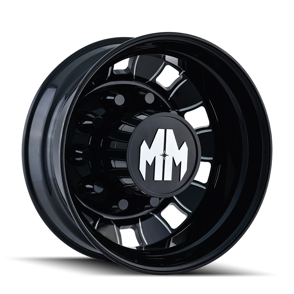 Mayhem BigRig 8180 Rear Gloss Black Milled Wheels