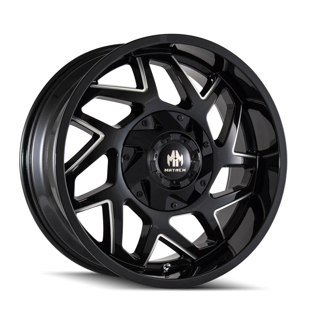 Mayhem Hatchet 8106 Gloss Black Milled Wheels