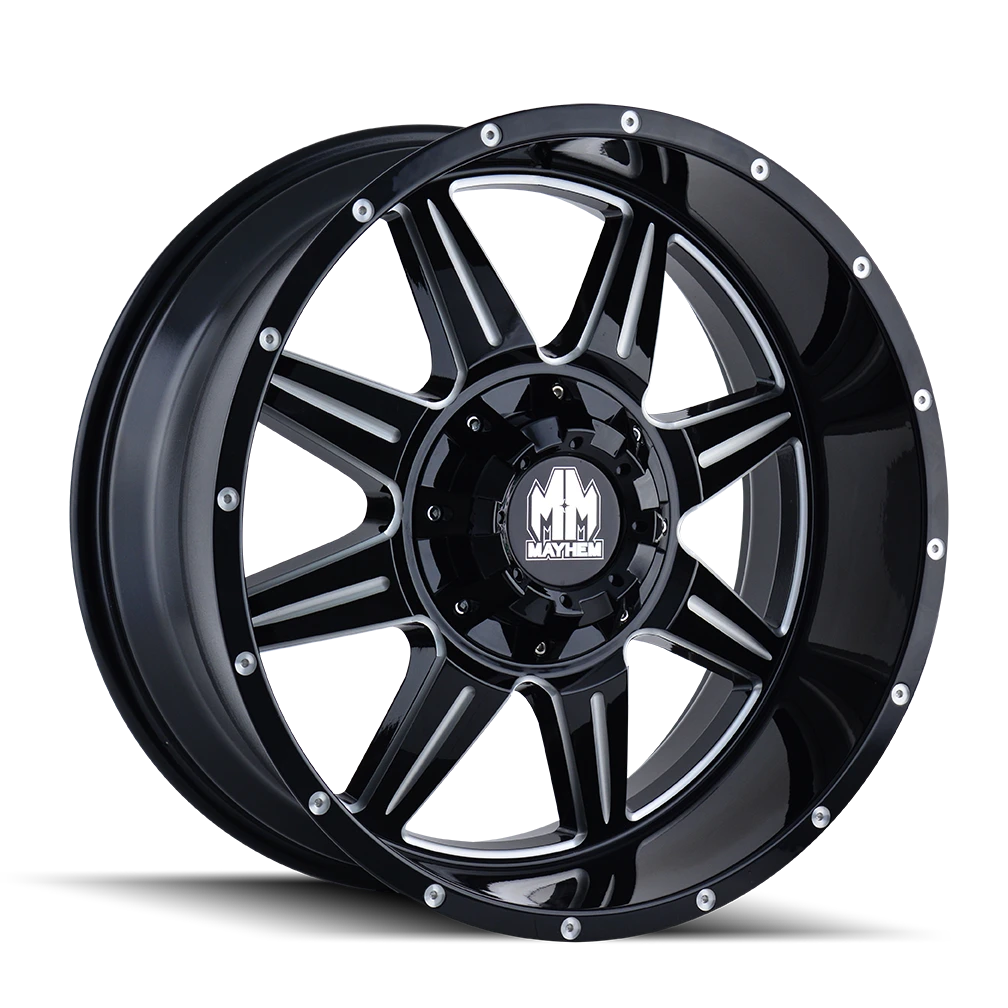 Mayhem Monstir 8100 Gloss Black Milled Wheels