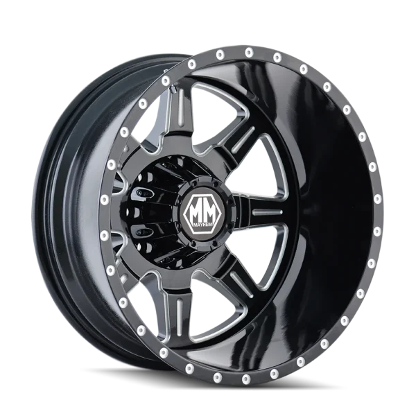 Mayhem Monstir 8101 Rear Gloss Black Milled Wheels