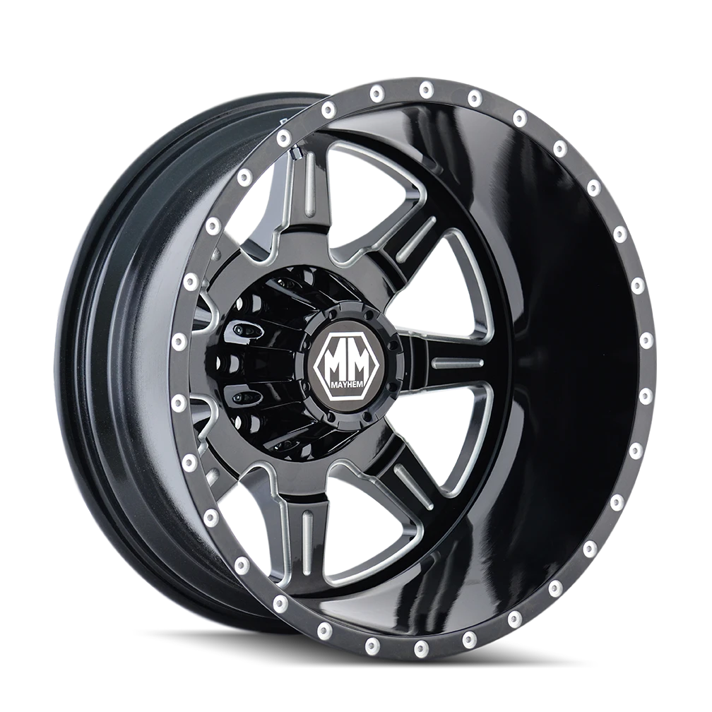 Mayhem Monstir 8101 Rear Gloss Black Milled Wheels