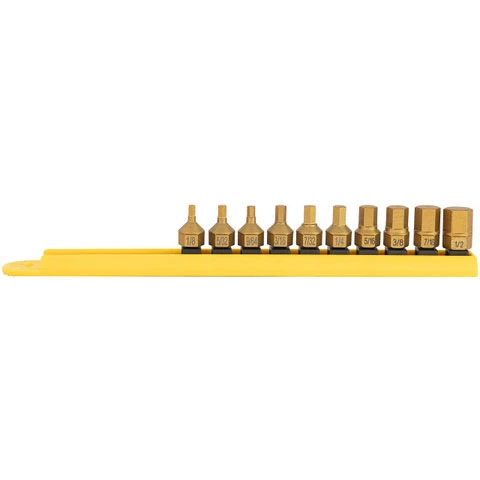 Mayhew 16004 Titanium-Coated Low-Profile Dual Drive Set, SAE Hex, 10-Piece