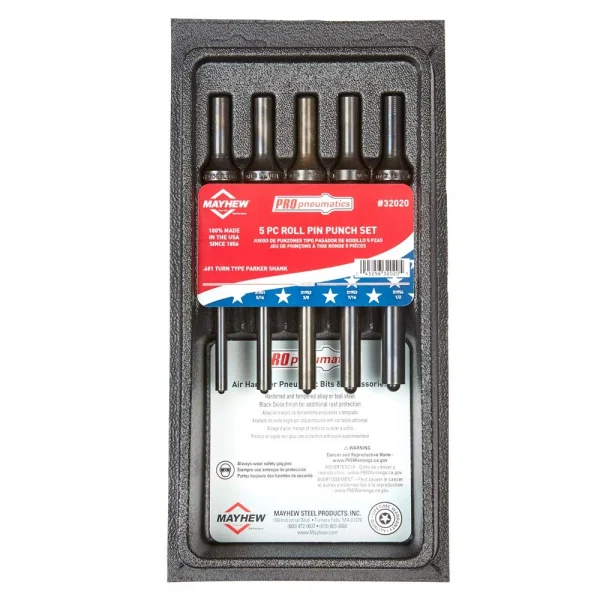 Mayhew 5-Pieces Roll Pin Punch Pneumatic Set (32020)
