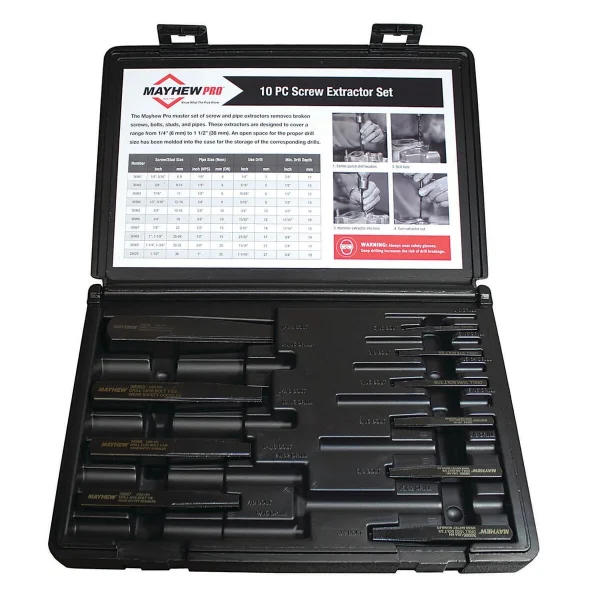 Mayhew 10-Pieces SAE Bolt Extractor Set in Case (37345)
