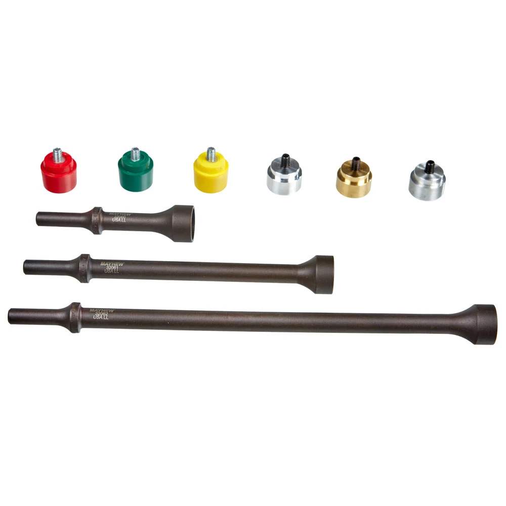 Mayhew Tools 32026 9 Pcs Pneumatic Replaceable Tip Hammer Set