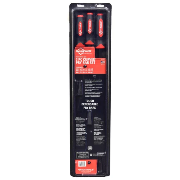 Mayhew Tools 61350 Pry Bar Set, Screwdriver, 3pc