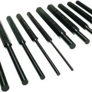 Mayhew Tools 61511 Pin Punch Set 10 Piece, 1/8" to 3/8" Punches in Short and Long