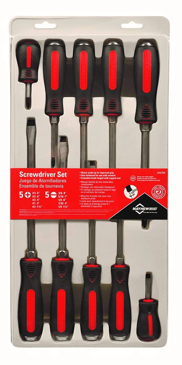 Mayhew Tools 81276 10 Piece Screwdriver Set with 9 Piece SAE Twisted Hex Key Set — product image 2
