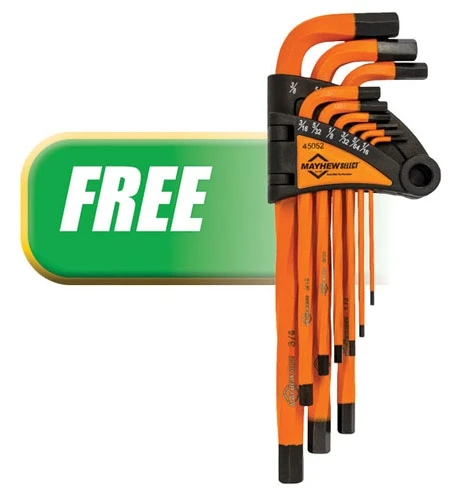 Mayhew Tools 81276 10 Piece Screwdriver Set with 9 Piece SAE Twisted Hex Key Set — product image 3