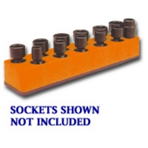 Mechanics Time Saver Orange 12-Hole Swi/Imp Met Socket Organizer (984)