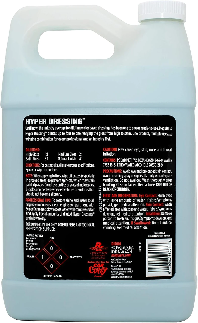 Meguiar's Hyper Dressing 1 Gallon for Tires & Trim (D17001) — product image 3