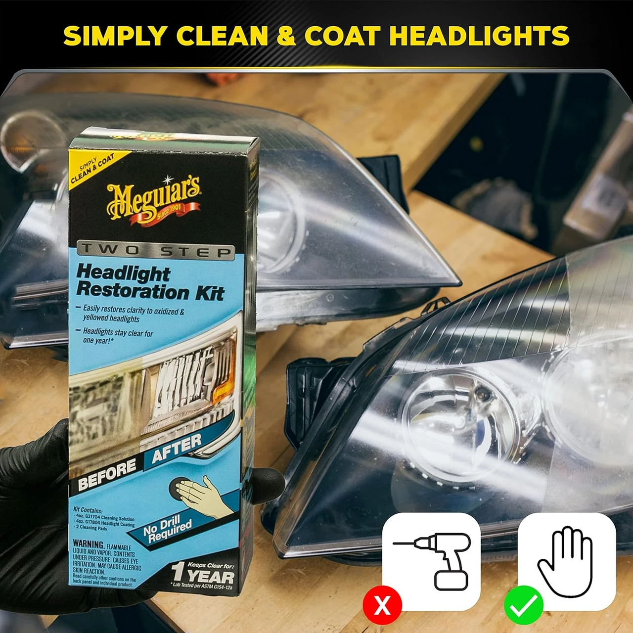 Meguiar's Two Step Headlight Restoration Kit 4 fl oz (G2970) — product image 2