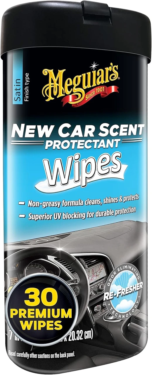 Meguiar's New Car Scent Protectant Wipes, 25 Count (G4200)