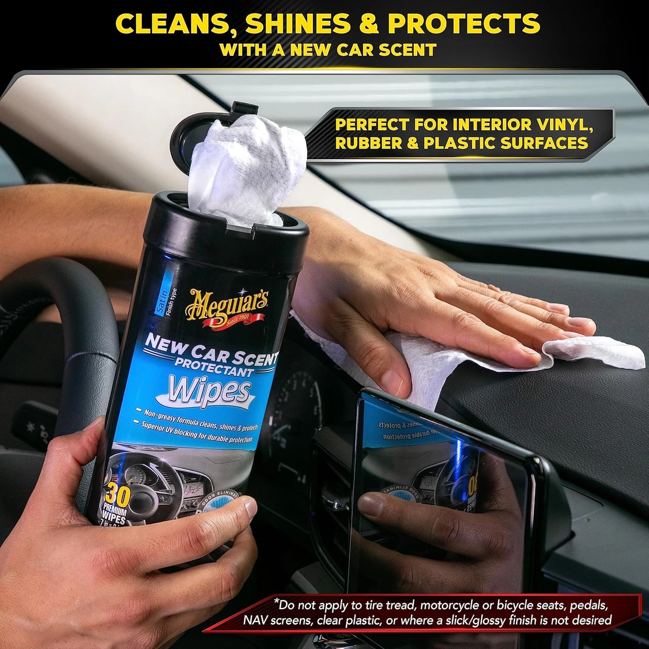 Meguiar's New Car Scent Protectant Wipes, 25 Count (G4200) — product image 2