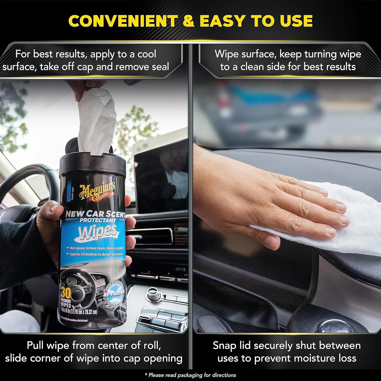 Meguiar's New Car Scent Protectant Wipes, 25 Count (G4200) — product image 4