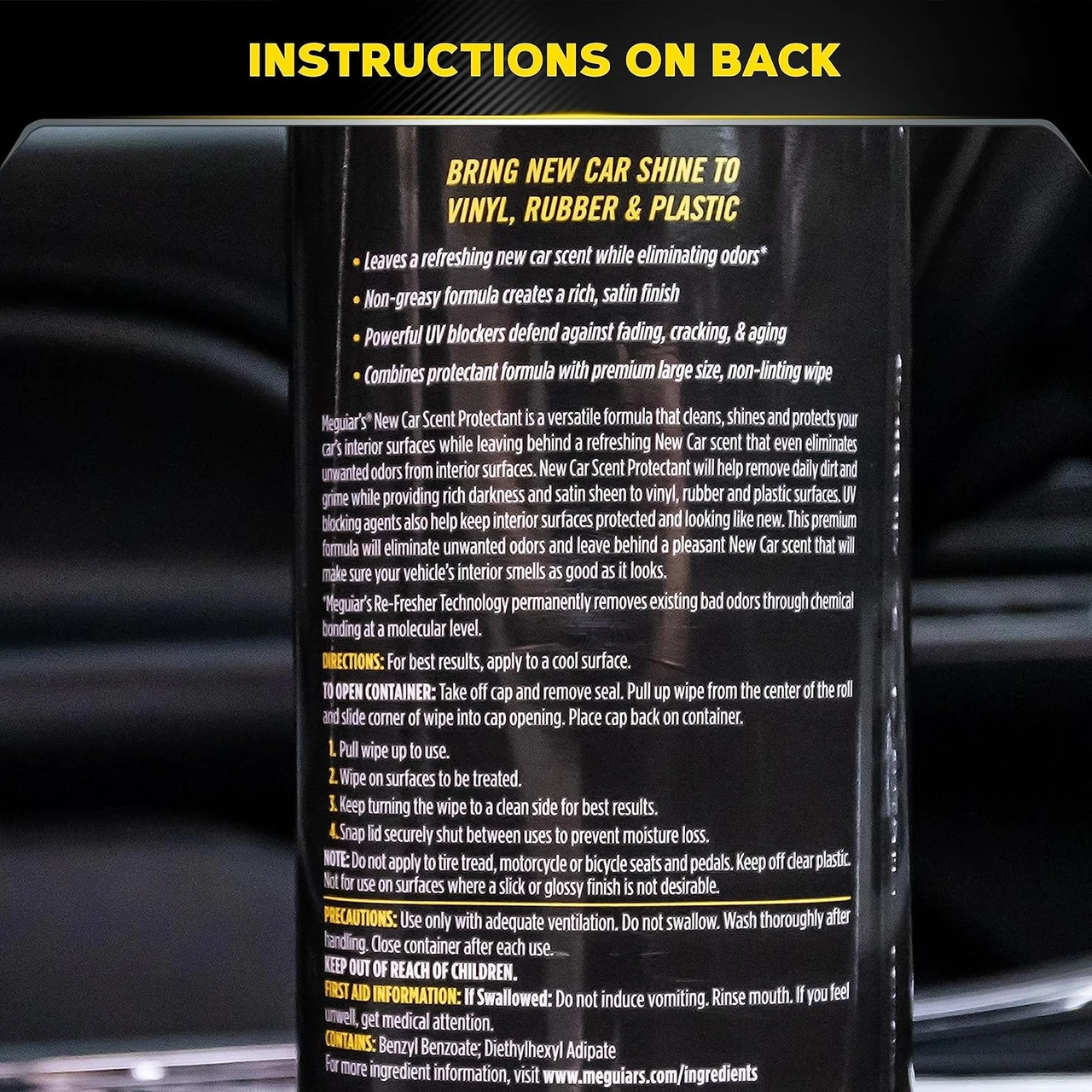 Meguiar's New Car Scent Protectant Wipes, 25 Count (G4200) — product image 7